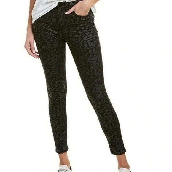Joe’s Jeans The Charlie High Rise Skinny Jeans Black Cheetah Print Size 25 - Picture 11 of 11